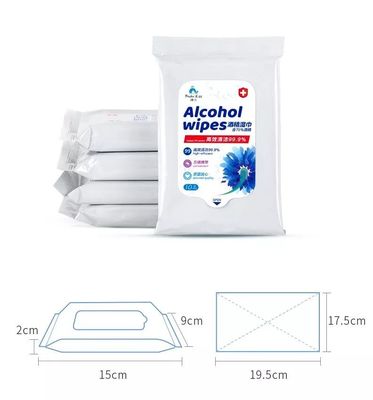 10 PC 75% 술 습식 와이퍼지 기반을 둔 불모 세정 손 살균제